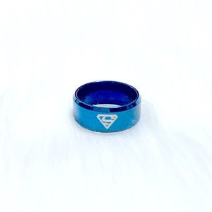 💎Superman Logo Beveled Band Metallic Blue